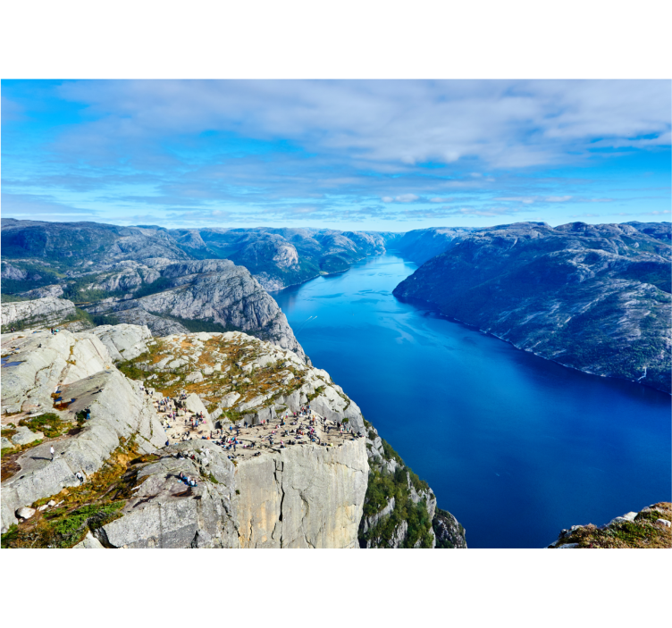 Naturskjønn fjordutsikt fototapet landskap - Tenstickers