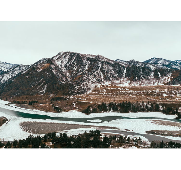 Fototapet landskap fjellbekkutsikt - Tenstickers