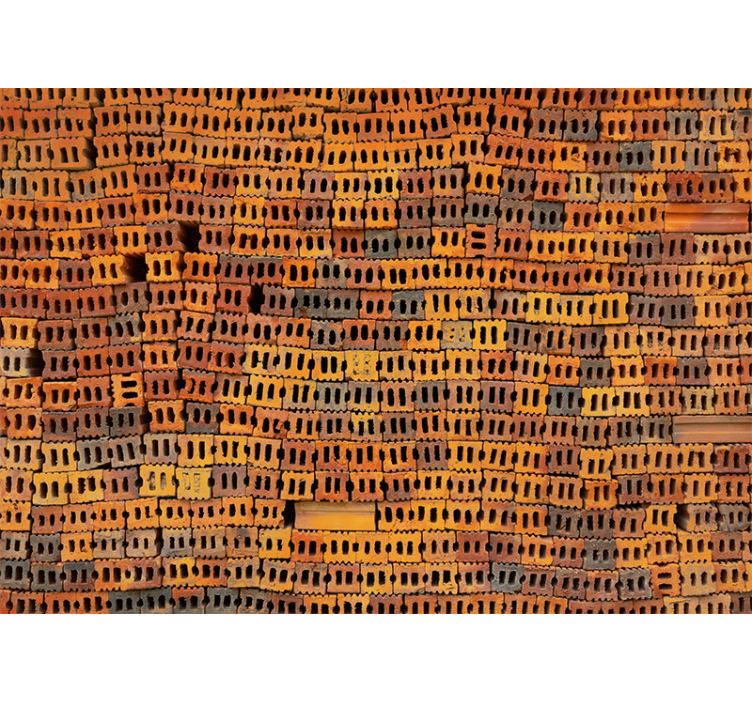 Fototapet murstein stablet mursteinsmønster - Tenstickers