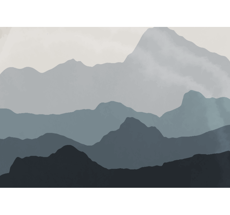 Fototapet fjell rolig fjellandskap - Tenstickers