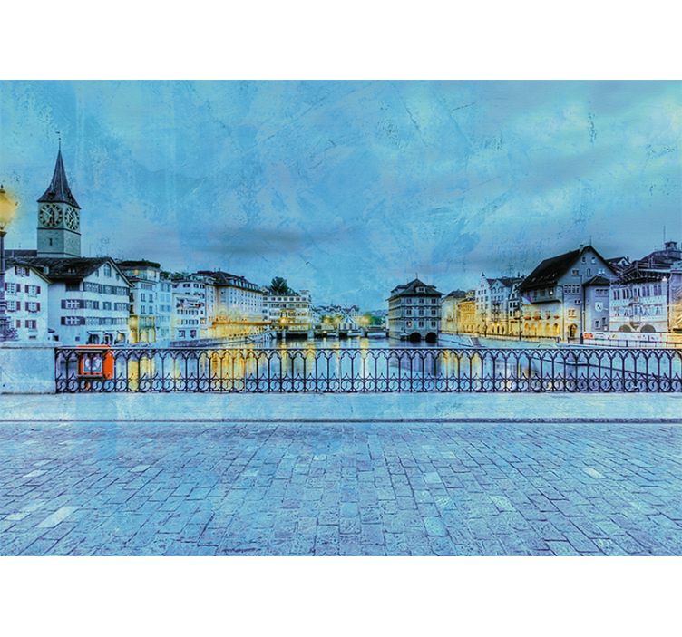 Fototapet byer zurich elveutsikt - Tenstickers
