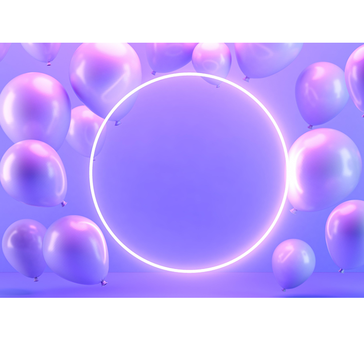 Fototapet kjærlighet svevende ballonger sirkel - Tenstickers