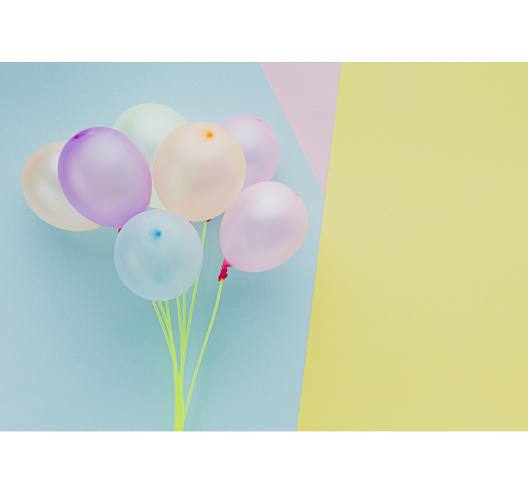 Moderne ramme med ballonger fototapet spedbarn - Tenstickers