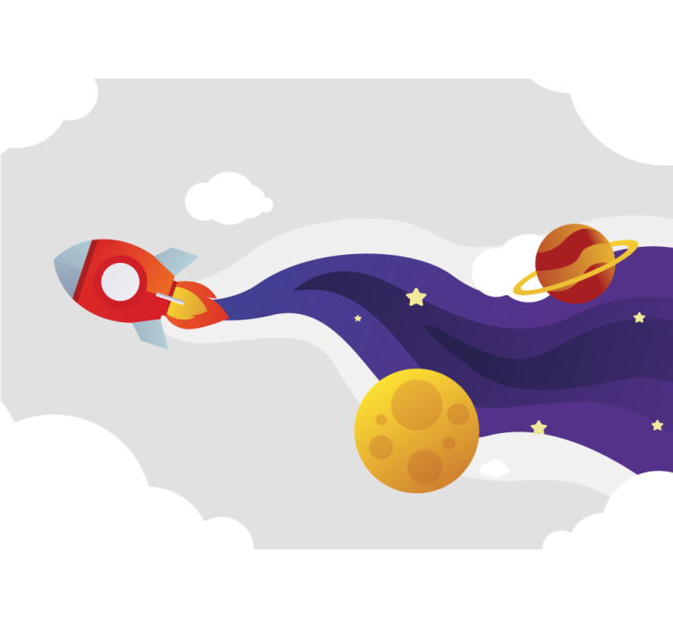 Fototapet fantasi romskip og himmellegemer - Tenstickers