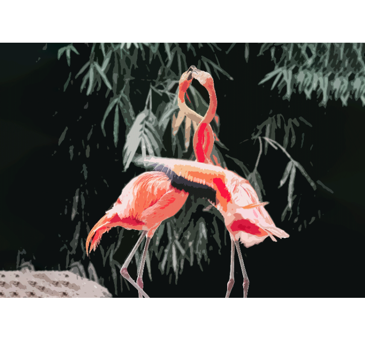 Flamingo kjærlighetsdans fototapet ekteskap - Tenstickers