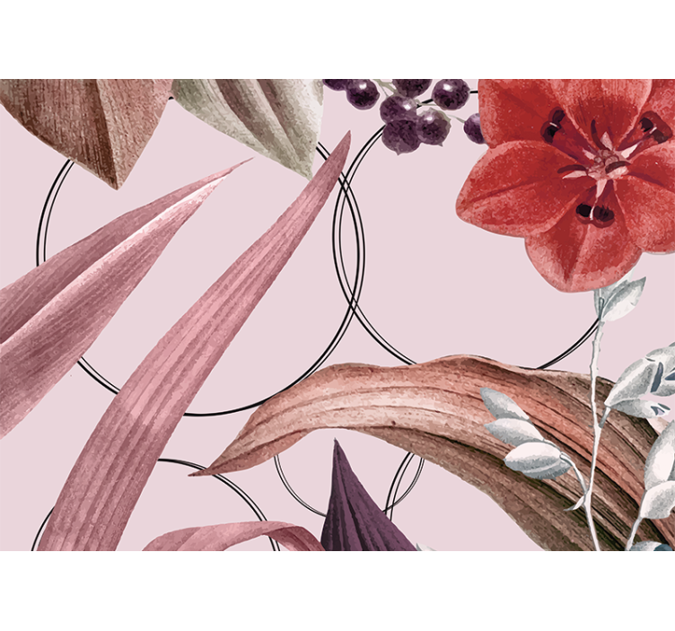 Fototapet blomster blomstermønster design - Tenstickers