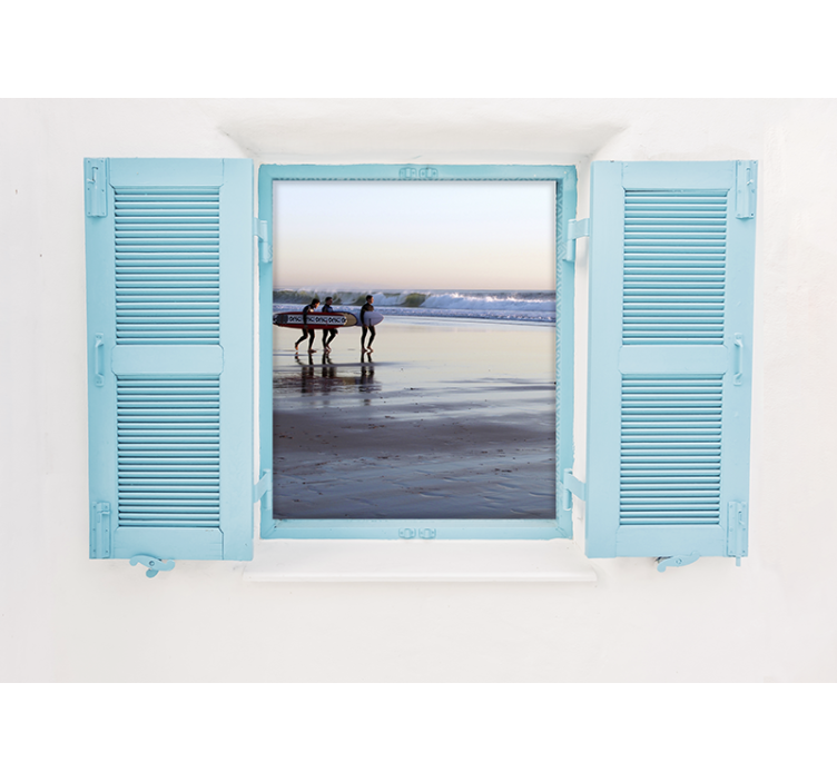 Utsikt til fredelig strand med mennesker fototapet natur - Tenstickers