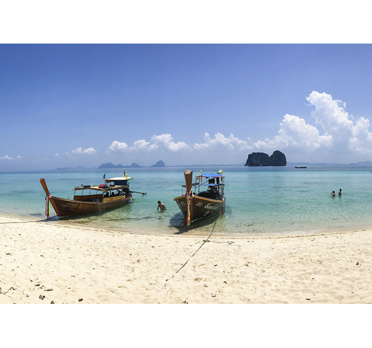 Fototapet landskap tropisk strandscene - Tenstickers