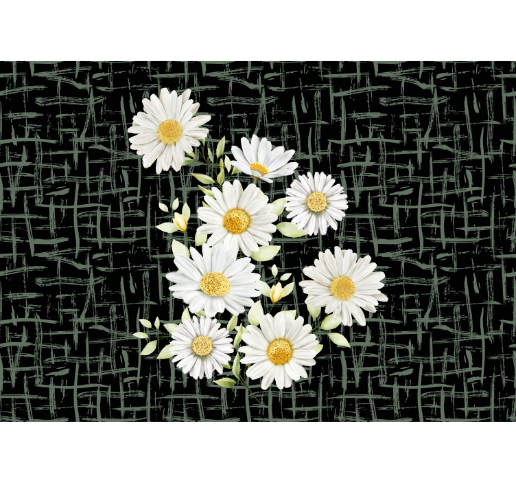 Fototapet blomster med prestekrager - Tenstickers