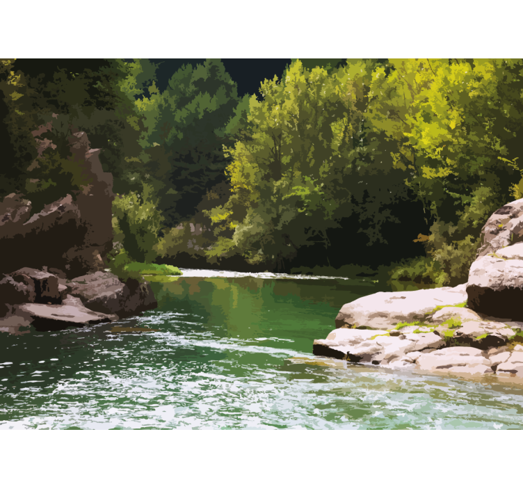 Rolig vannlandskap fototapet natur - Tenstickers