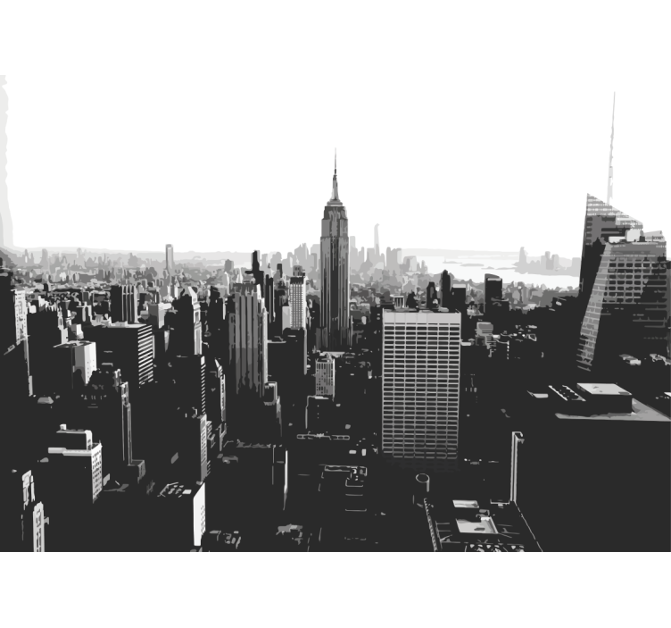 Fototapet new york skyline med empire state - Tenstickers