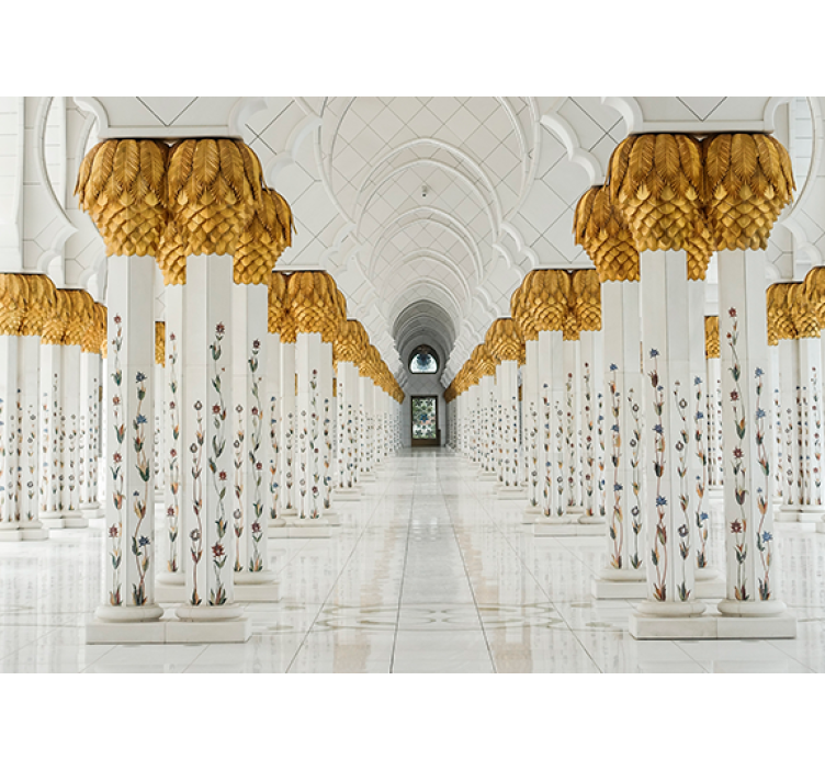 Gylne arabiske buer fototapet 3d - Tenstickers