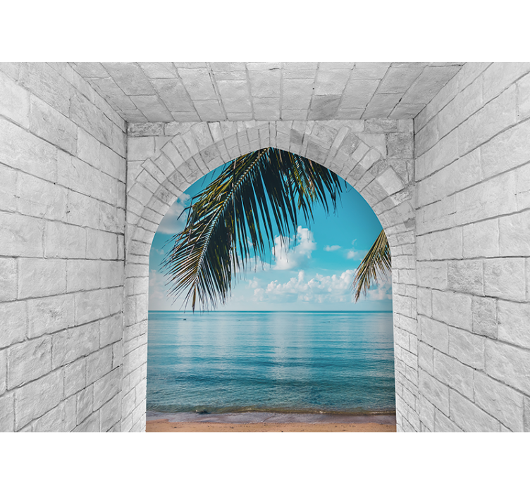Fototapet natur palm tree retreat - Tenstickers