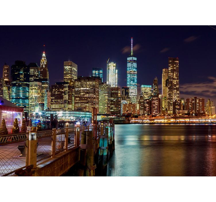 Fototapet new york bynatt skyline - Tenstickers