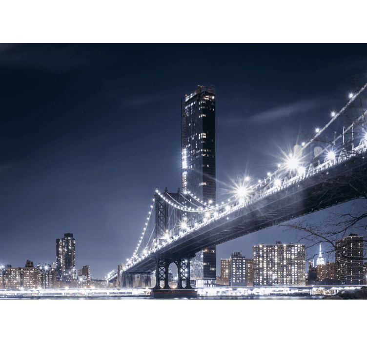 Fototapet new york brooklyn bridge nattbilde - Tenstickers