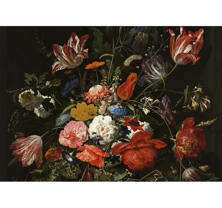 Livlig blomsterbukett fototapet blomster - Tenstickers