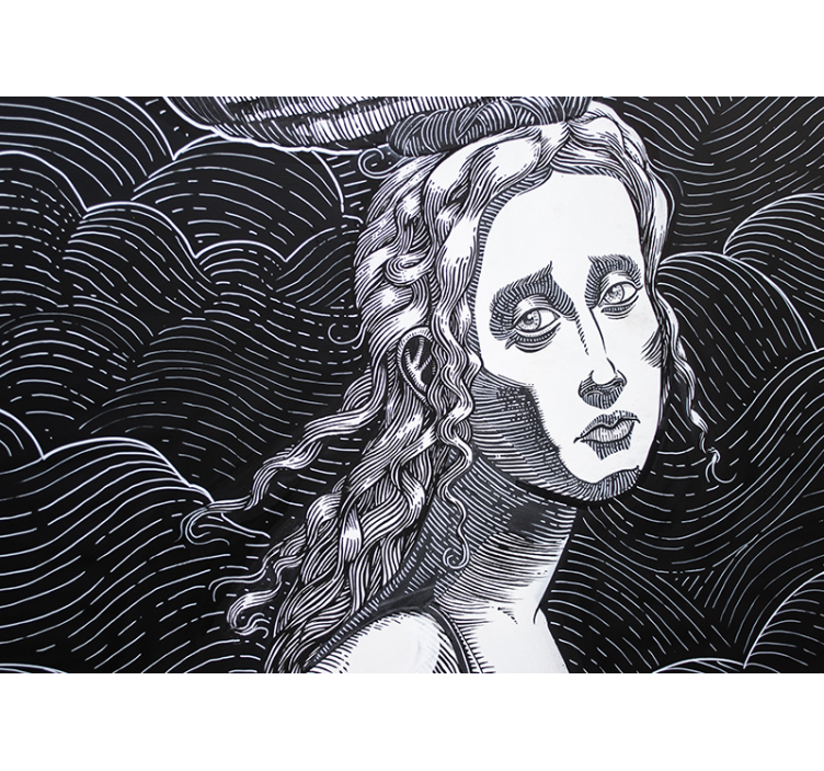 Fototapet kunst intrikat kvinnelig portrett - Tenstickers