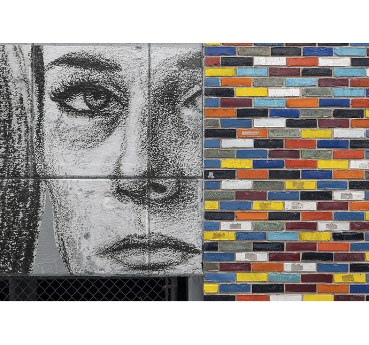 Fototapet urban kunst unikt byportrett - Tenstickers