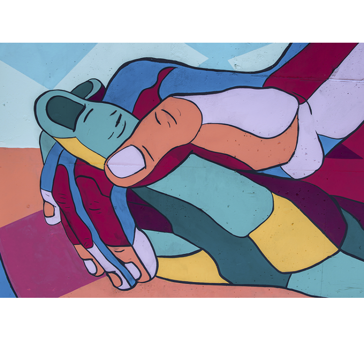 Fototapet kjærlighet fargerik håndomfavnelse - Tenstickers