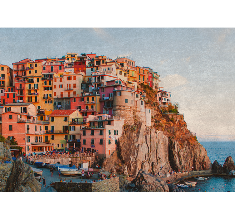 Klippene i cinque terre fototapet stue - Tenstickers