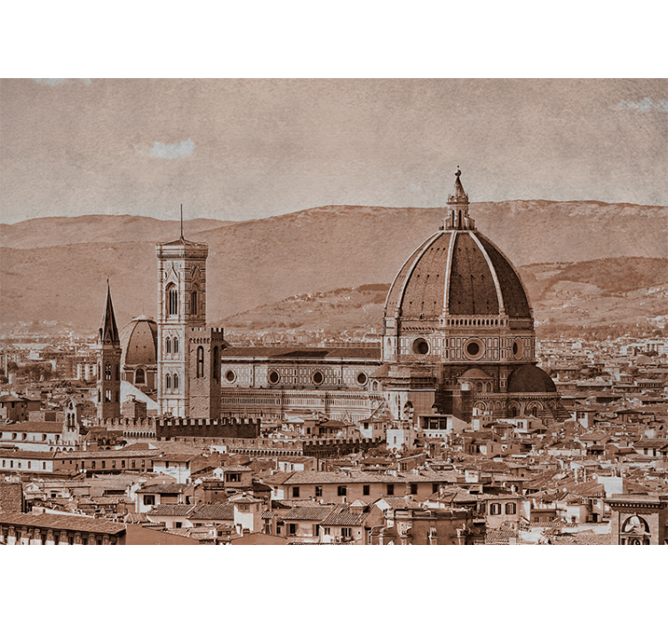 Fototapet byer firenze kuppelutsikt - Tenstickers