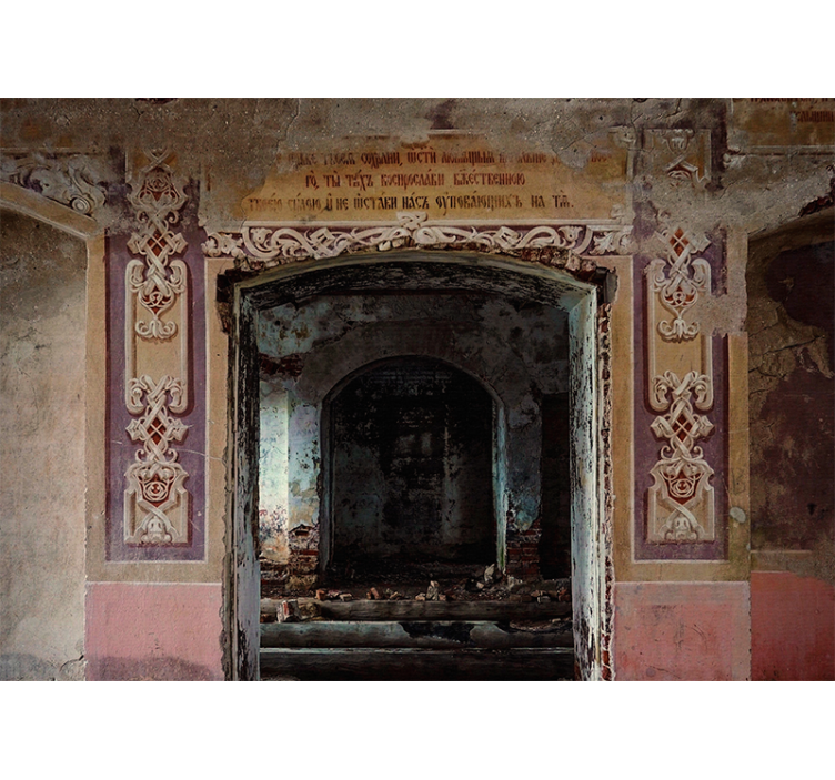 Fototapet byer forlatte retroarkitektur - Tenstickers