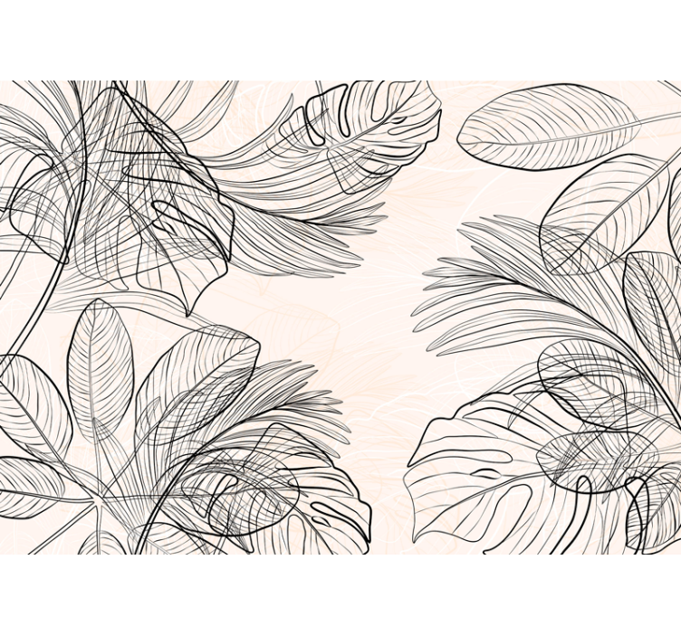 Varme fargede tynne blader fototapet bad - Tenstickers