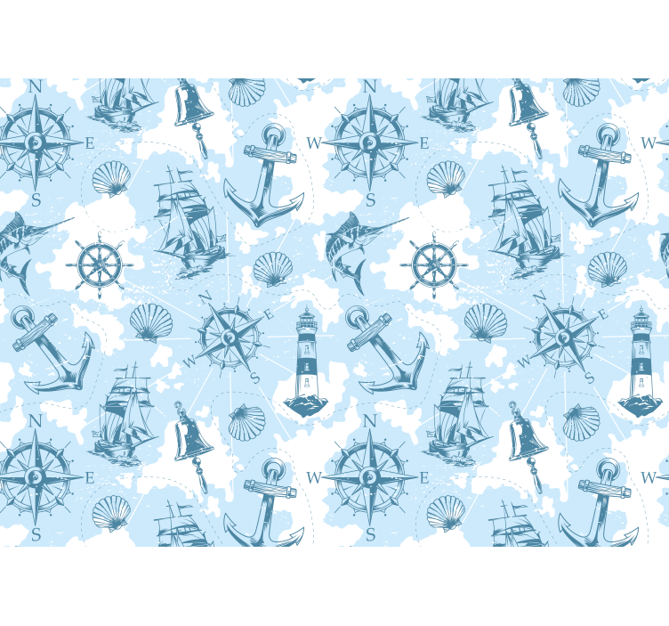 Fototapet landskap maritim eventyrelementer - Tenstickers