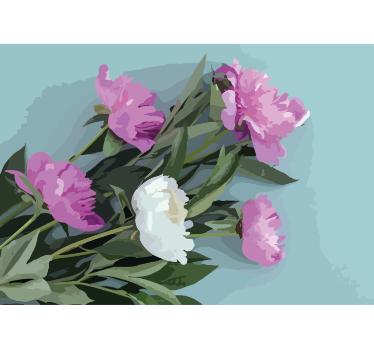 Fototapet blomster pionarrangement - Tenstickers