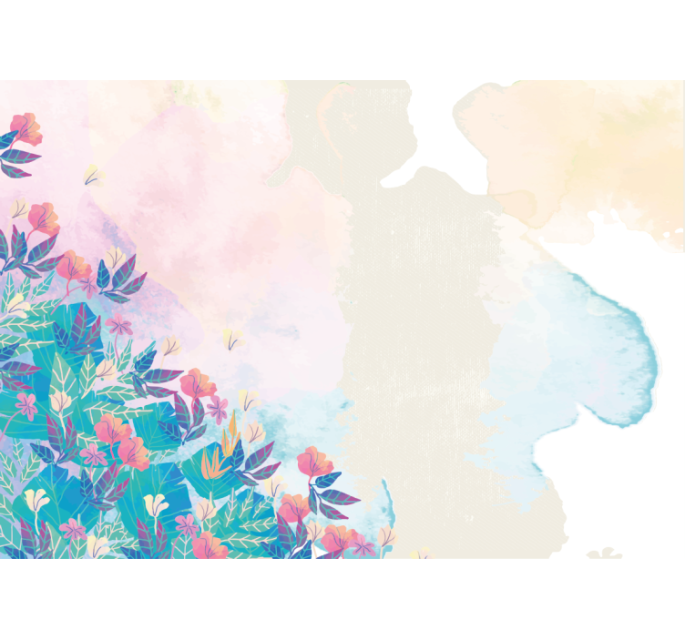 Levende blomstersprut fototapet abstrakt - Tenstickers