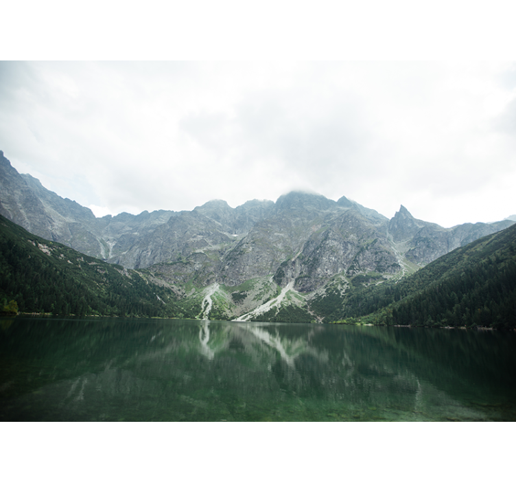 Fototapet landskap magnifik fjellrefleksjon - Tenstickers