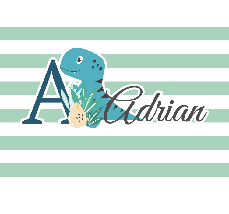 T-rex med initial og navn fototapet spedbarn - Tenstickers