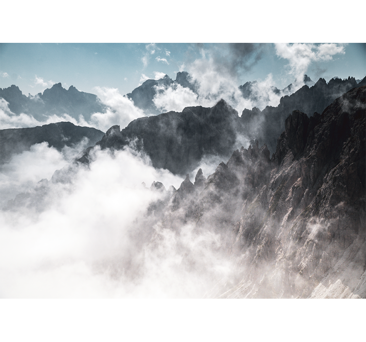 Fototapet fjell majestetisk toppsilhuett - Tenstickers