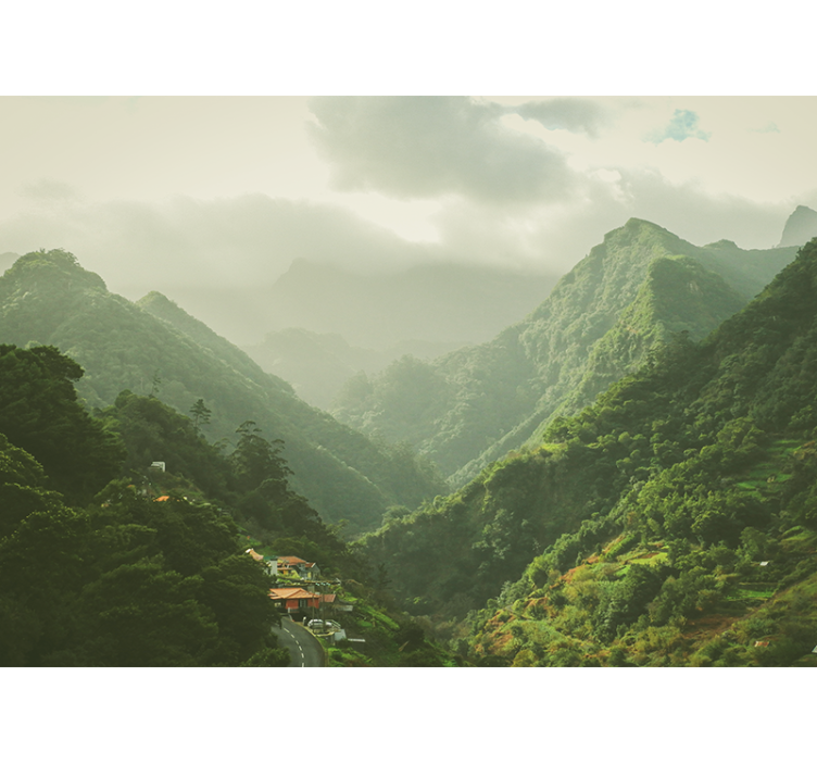 Fototapet landskap fjell dal landskap - Tenstickers