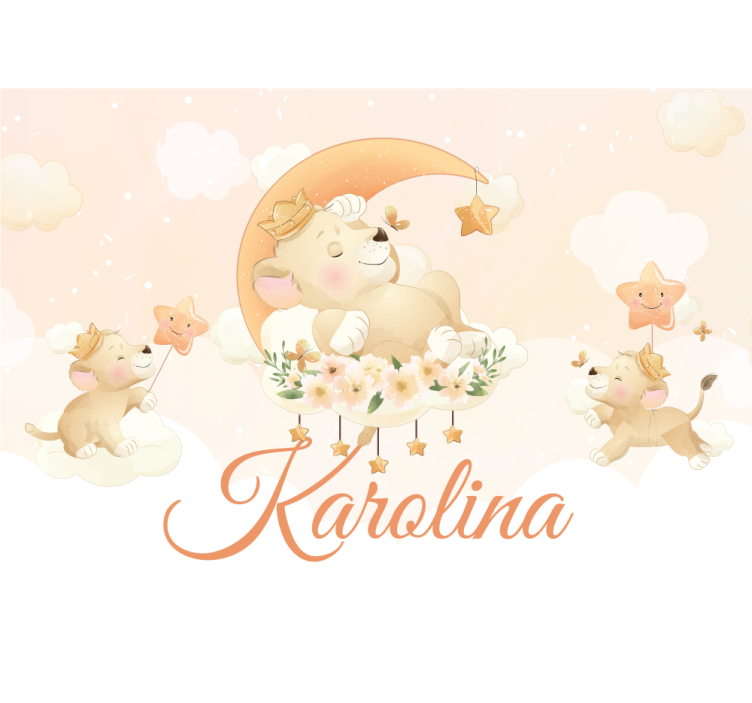 Fototapet dyr drømmende løvescene - Tenstickers