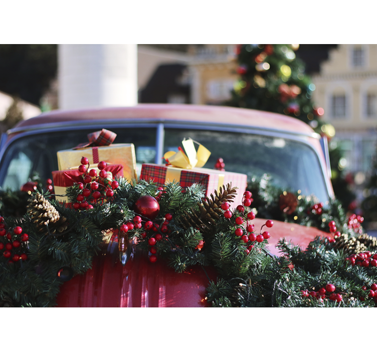 Jul fototapet festlige høytidsgaver - Tenstickers