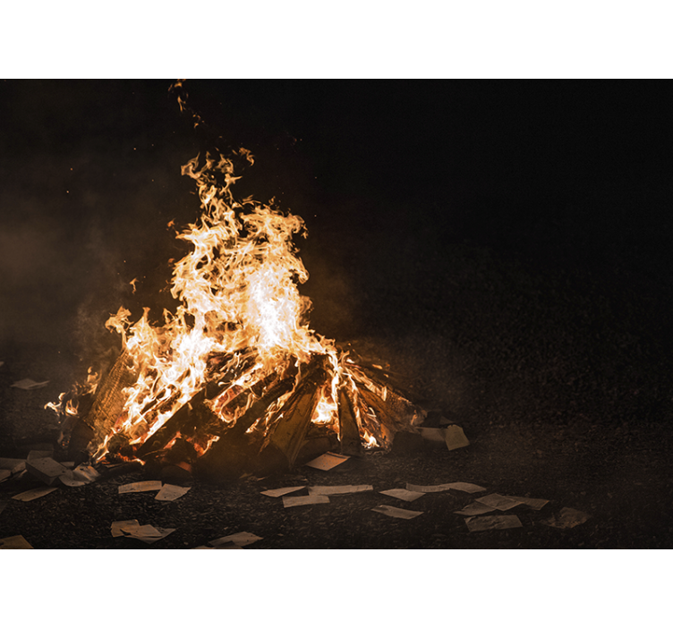 Fototapet abstrakt flammende bålscene - Tenstickers