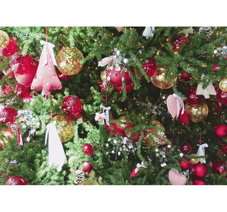 Jul fototapet med festlige julepynt - Tenstickers