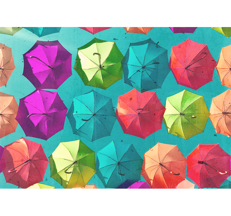 Fototapet urban kunst fargerik paraplydesign - Tenstickers