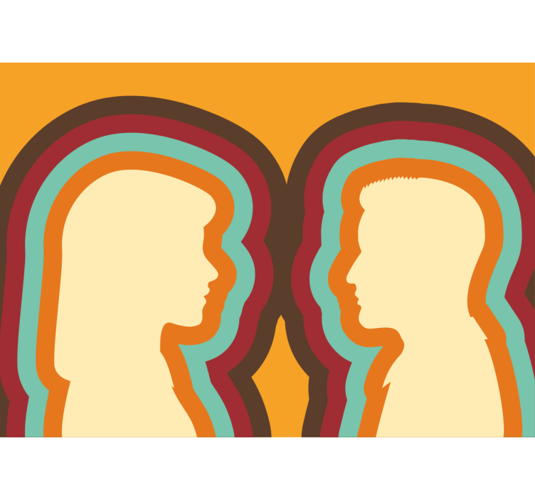 Folks ansikter design fototapet abstrakt - Tenstickers