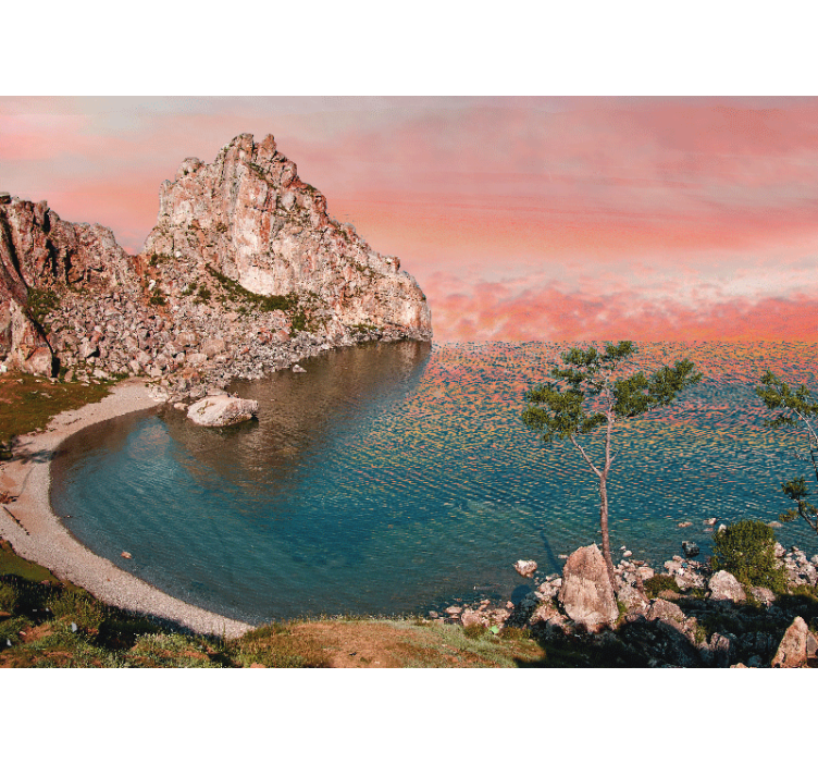 Fototapet landskap roende havutsikt - Tenstickers