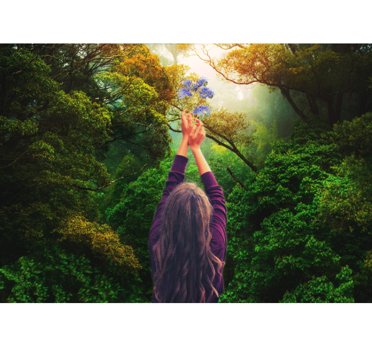 Fototapet natur som strekker seg mot blomster - Tenstickers