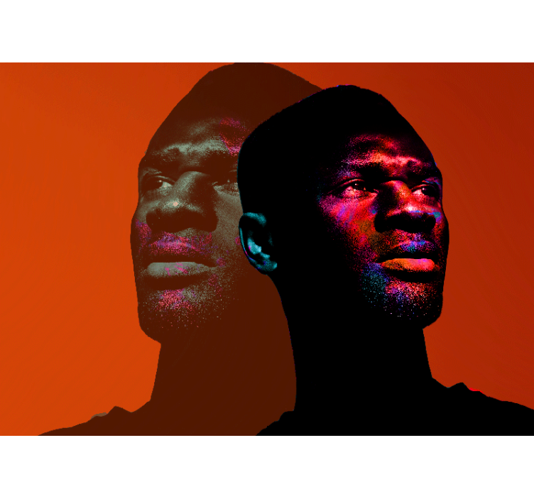 Fototapet mennesker dynamiske portrettsilhuetter - Tenstickers