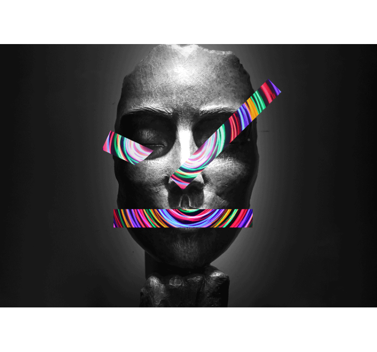 Fototapet kunst abstrakte ansiktsdrag - Tenstickers