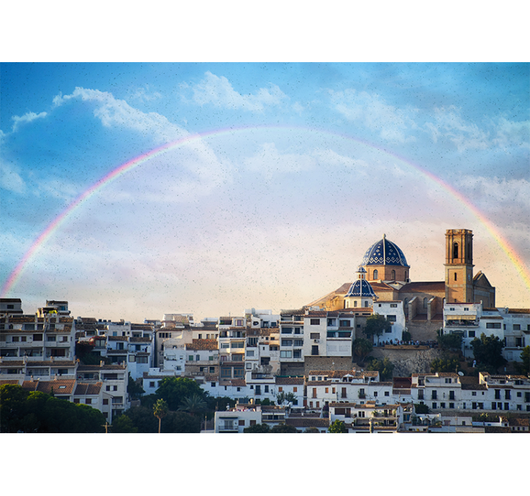 Fototapet byer kystbyarkitektur - Tenstickers