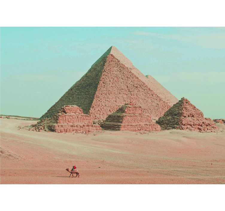 Fototapet byer pyramider og kameler - Tenstickers