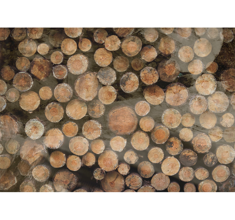 Fototapet andre teksturer og mønstre tømmerstokkarrangement - Tenstickers