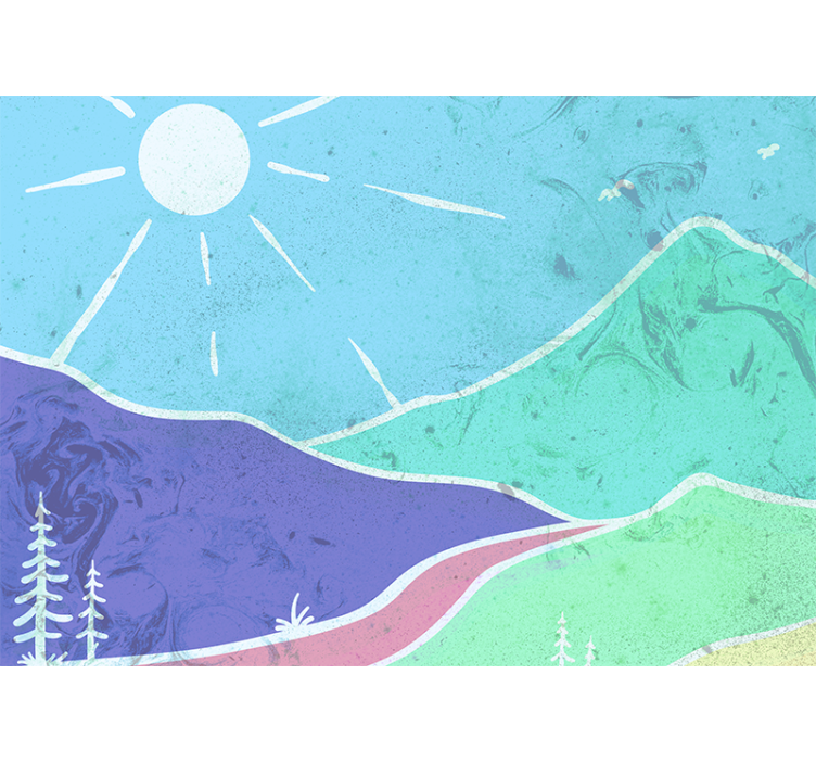 Fototapet landskap fjellandskap scene - Tenstickers