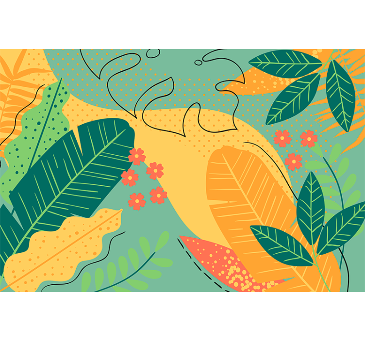 Fototapet natur tropisk bladdekor - Tenstickers