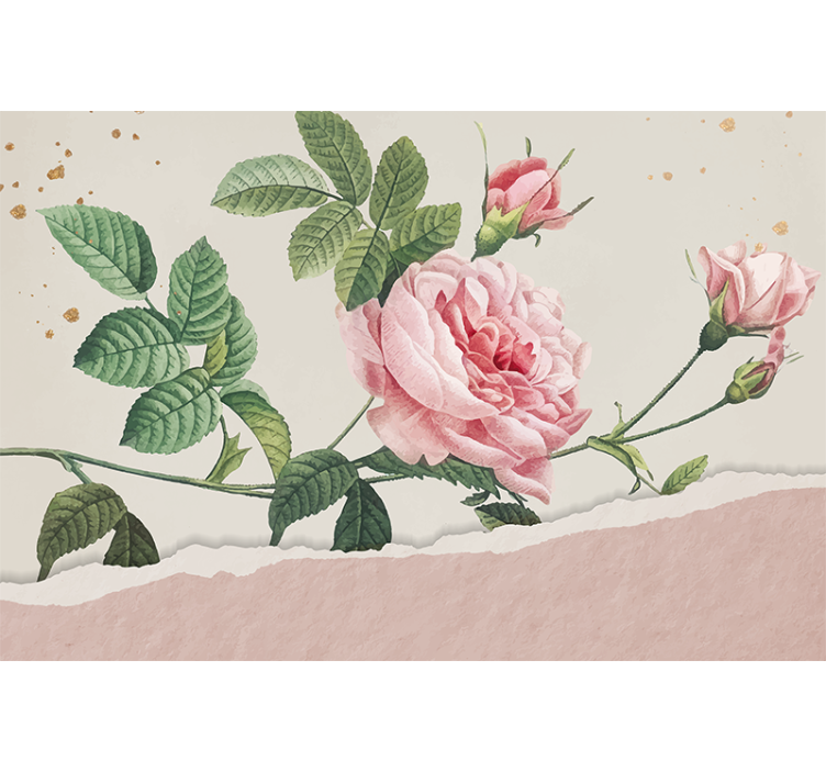 Fototapet blomster rosa rosenbukett - Tenstickers